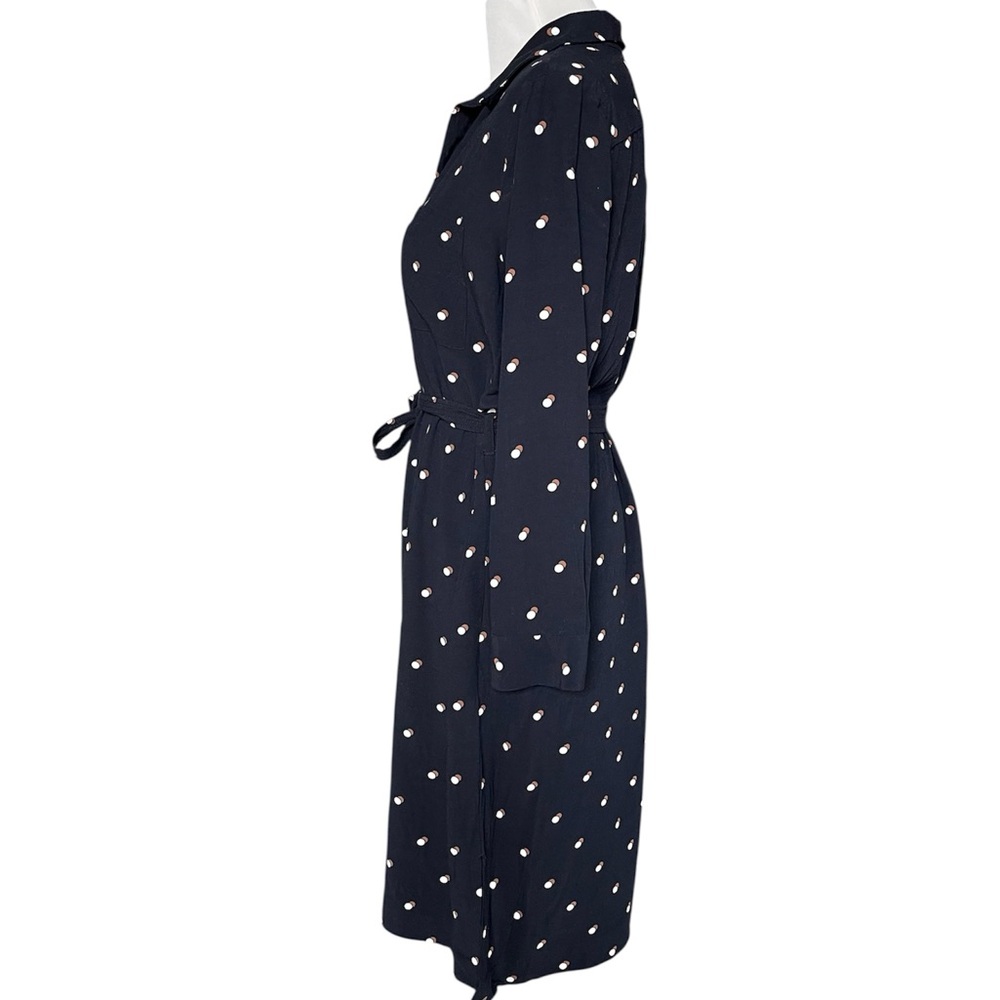 Ann Taylor Double Dot navy long sleeve shirt dress - Picture 11 of 14